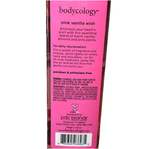 Bodycology Pink Vanilla Wish by Bodycology‎ Fragrance Mist Spray 8 oz Women New - Picture 3 of 3